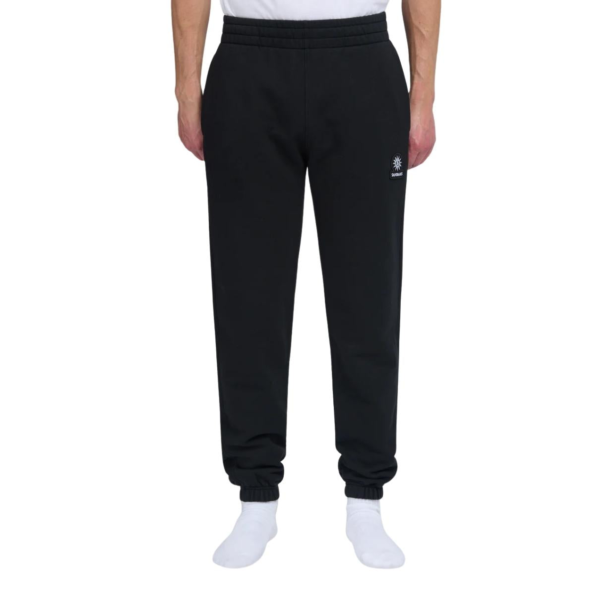 Sandbanks Badge Logo Black Sweat Tracksuit Bottoms
