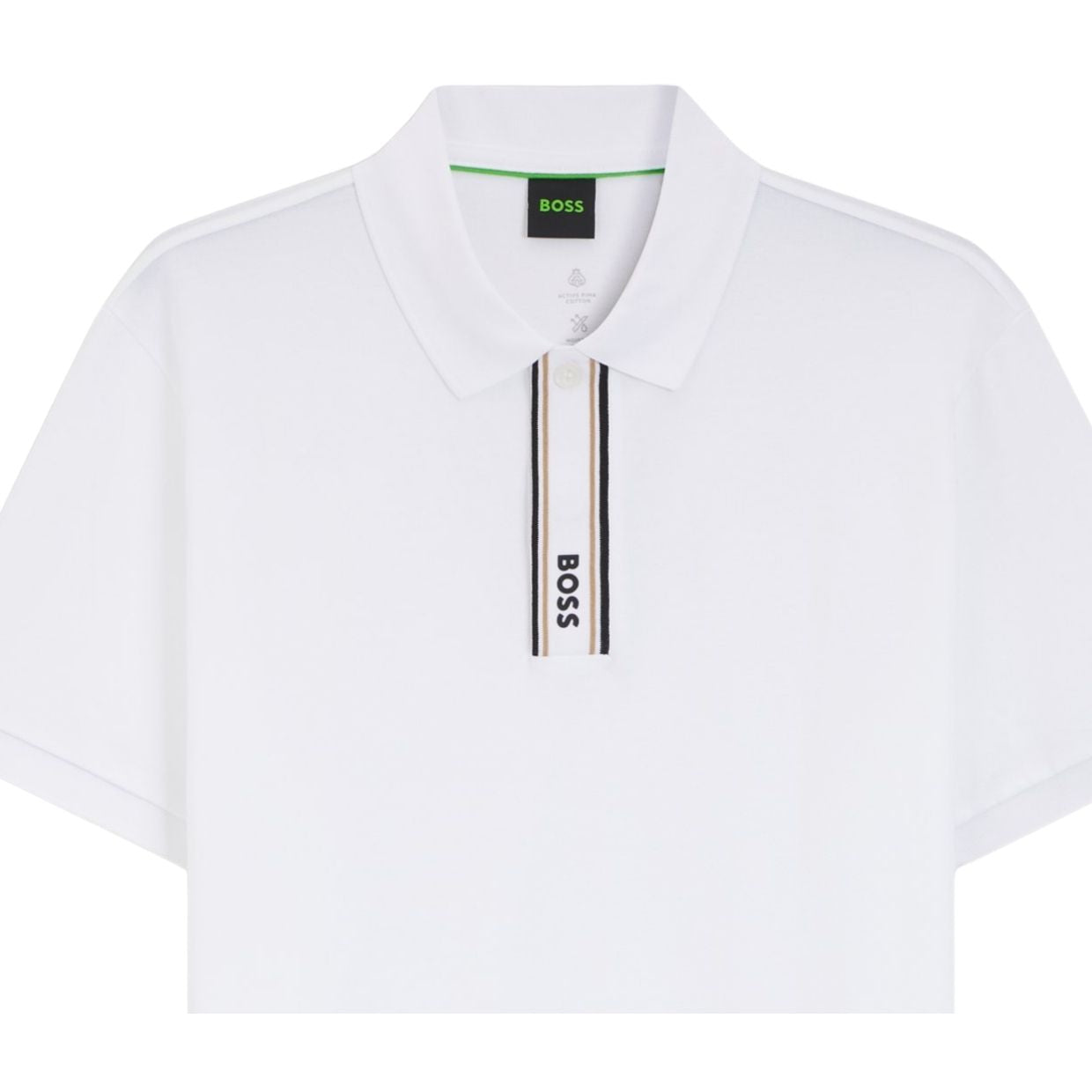 BOSS Paddy GOC Logo Placket White Polo Shirt