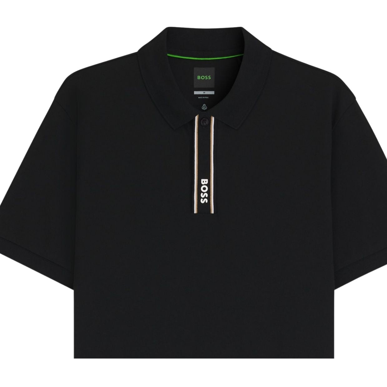 BOSS Paddy GOC Logo Placket Black Polo Shirt