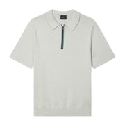 Paul Smith Sports Stripe Half Zip Light Grey Sweat Polo Shirt