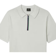 Paul Smith Sports Stripe Half Zip Light Grey Sweat Polo Shirt