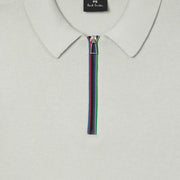 Paul Smith Sports Stripe Half Zip Light Grey Sweat Polo Shirt