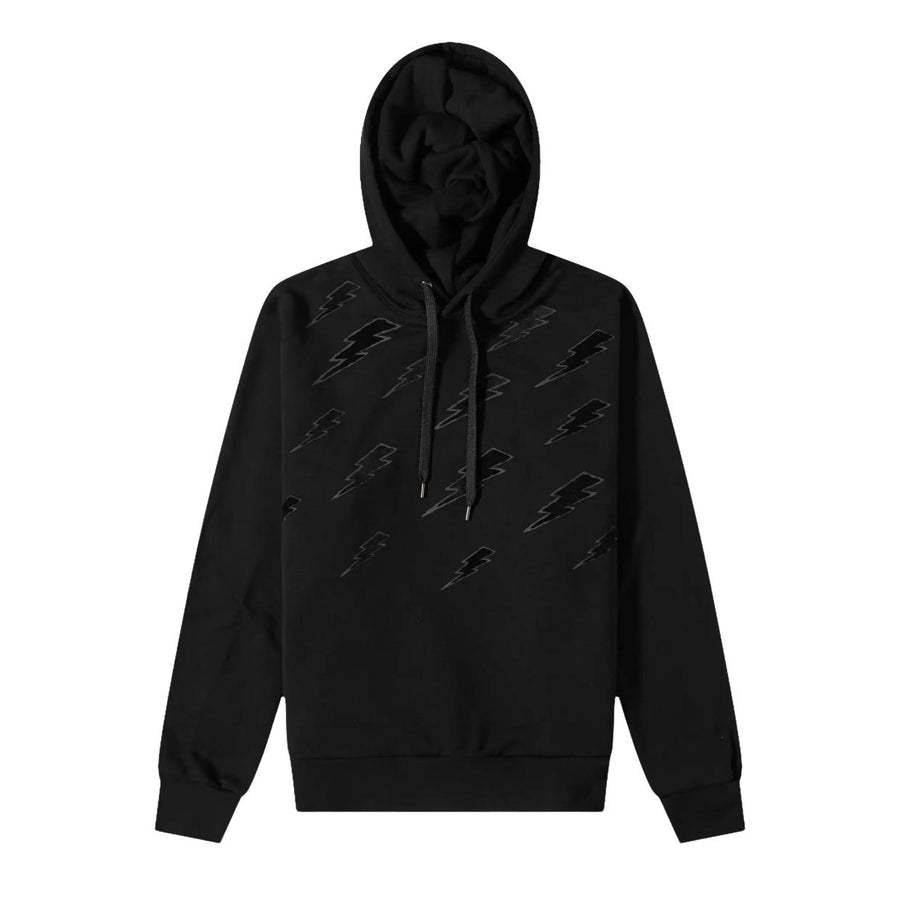 Neil Barrett Degrade Thunderbolt Black Hoodie