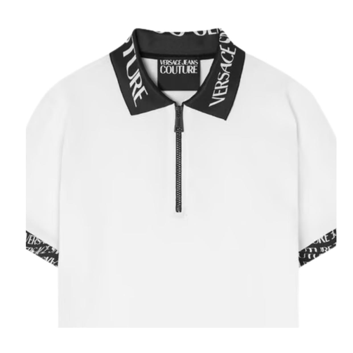 Versace Jeans Couture Logo Liquify Slim Fit White Polo Shirt