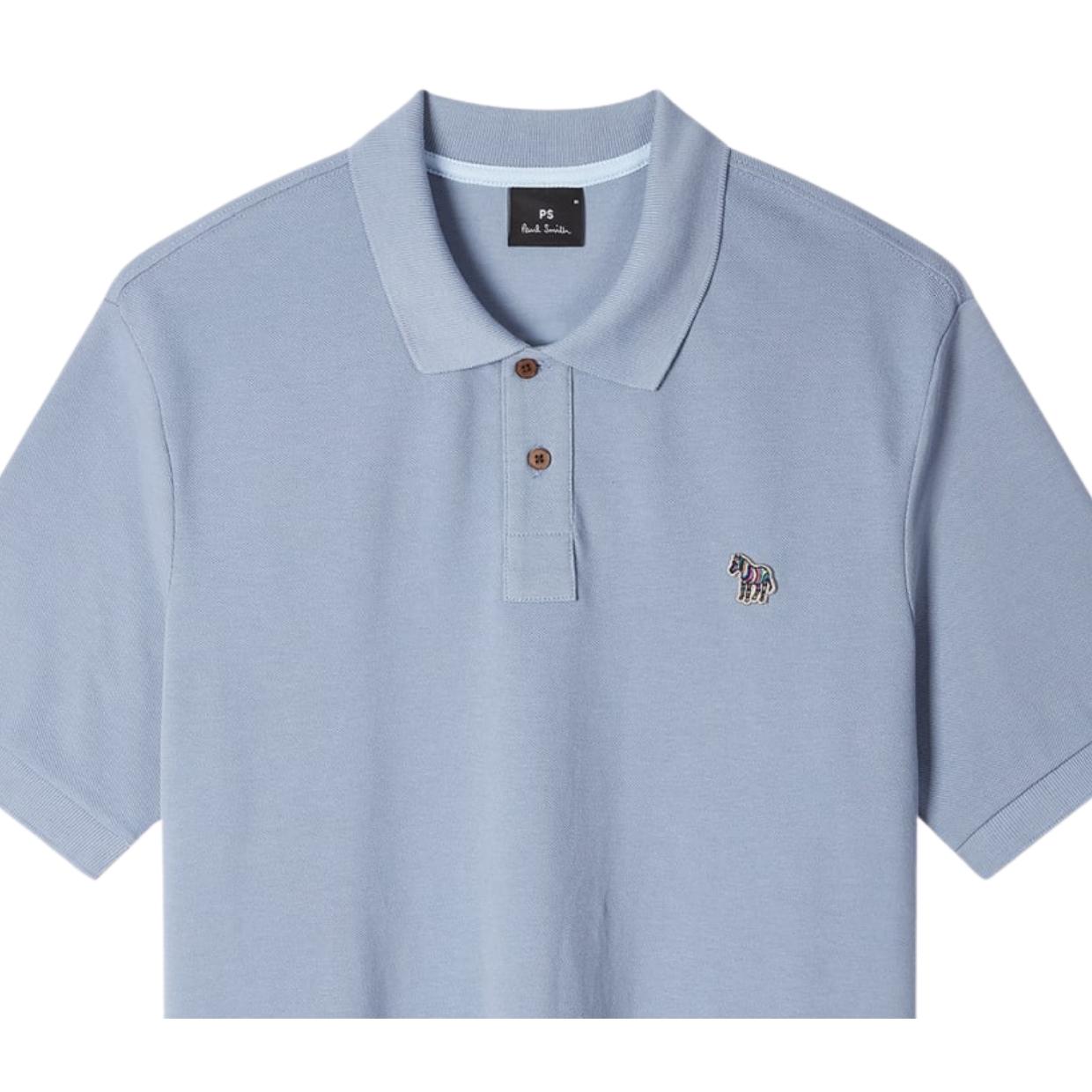 Paul Smith Regular Fit Pale Blue Zebra Polo Shirt