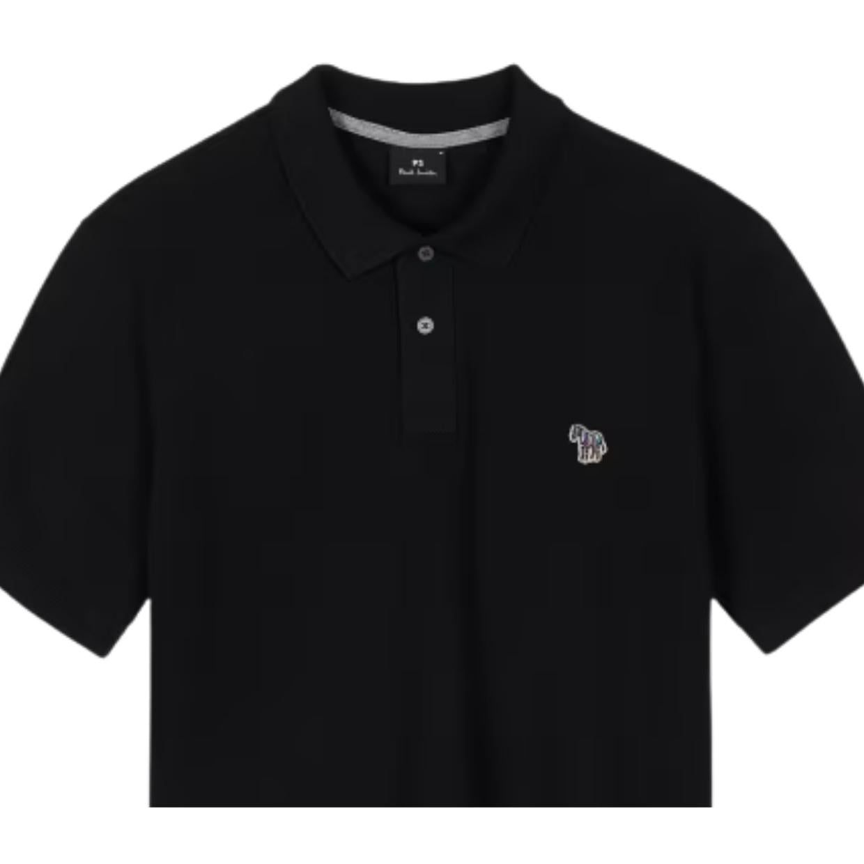Paul Smith Regular Fit Zebra Patch Black Polo Shirt