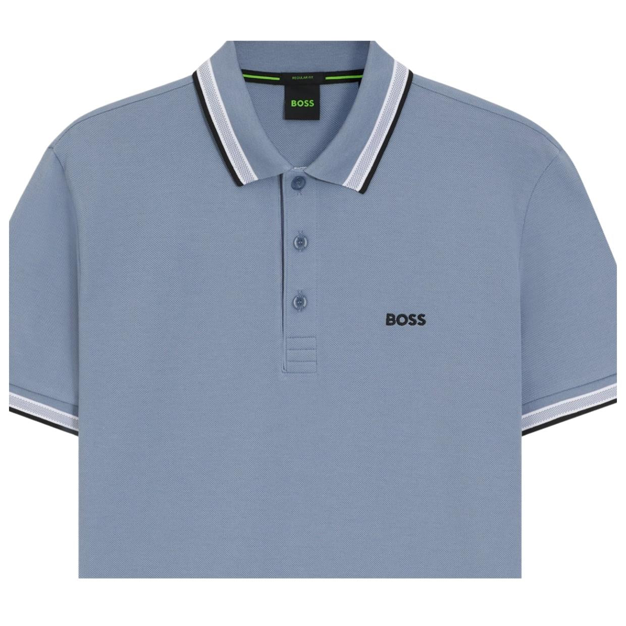 BOSS Paddy Cotton Pique Light Blue Polo Shirt