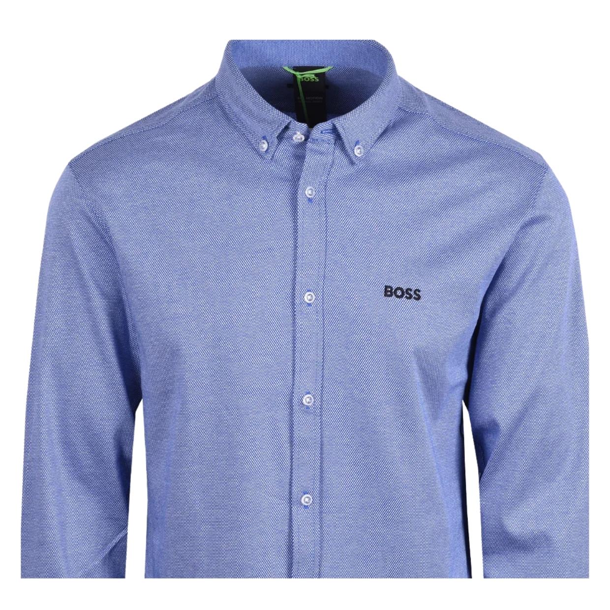 BOSS Regular Fit B Motion Long Sleeve Blue Shirt