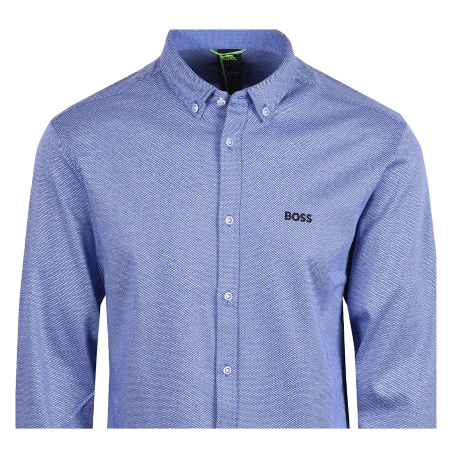 BOSS Regular Fit B Motion Long Sleeve Blue Shirt