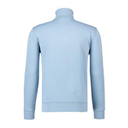 BOSS Zetrust Logo Patch Light Blue Zip Neck Sweatshirt