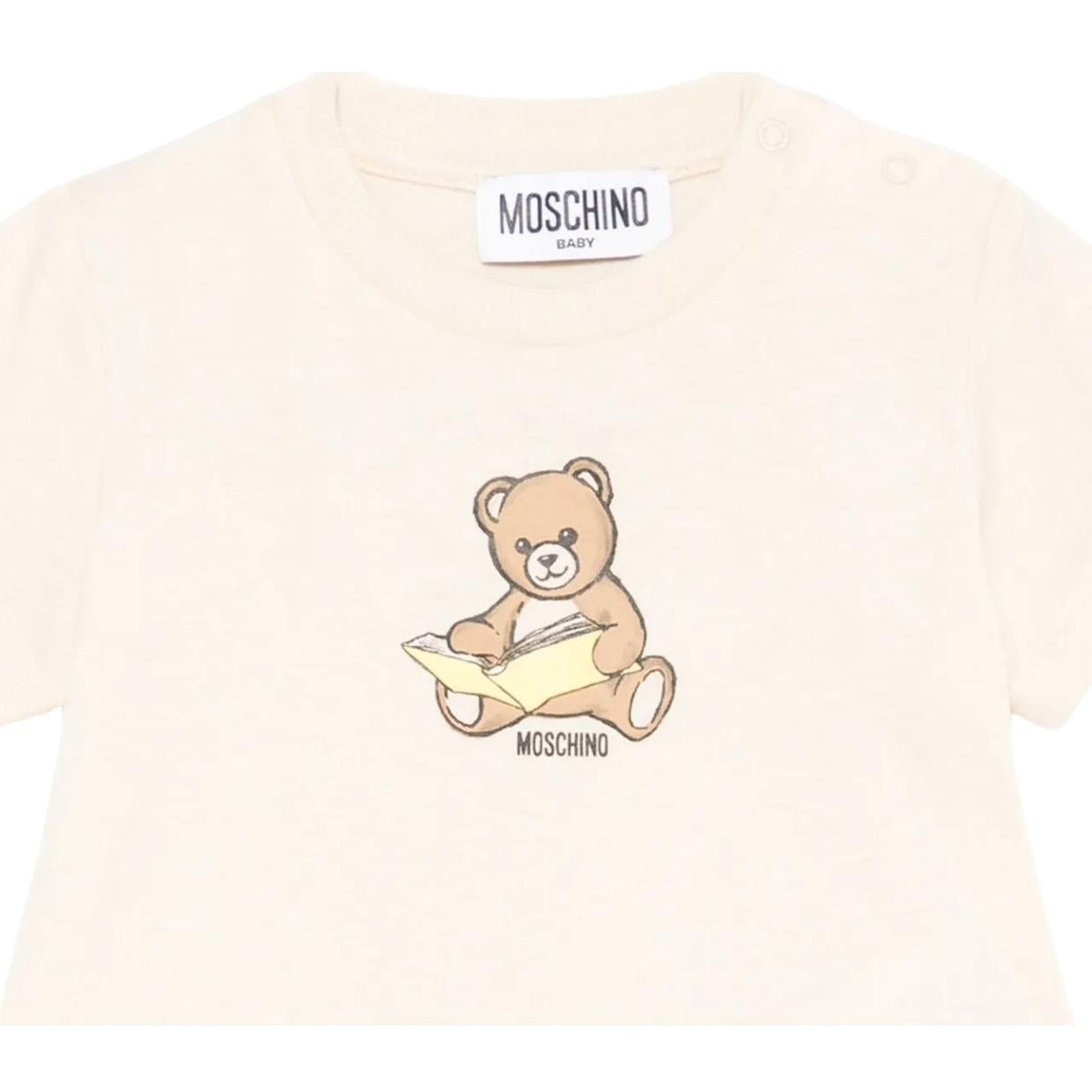 Moschino Baby Teddy Bear Print Beige T-Shirt