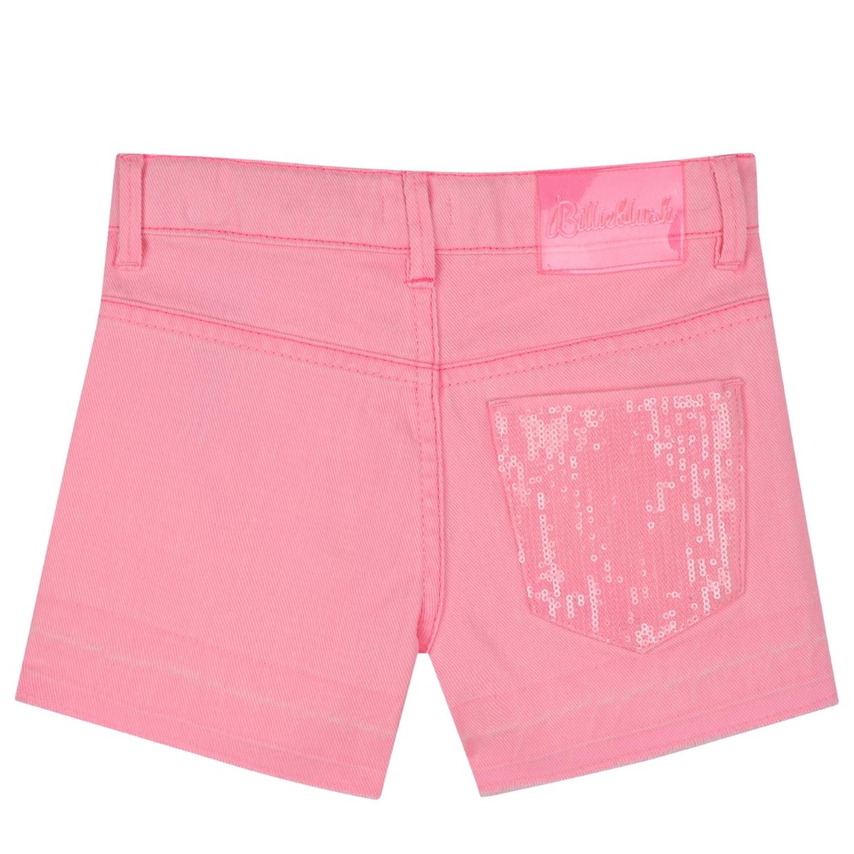 Billieblush Kids Pink Sequin Denim Shorts