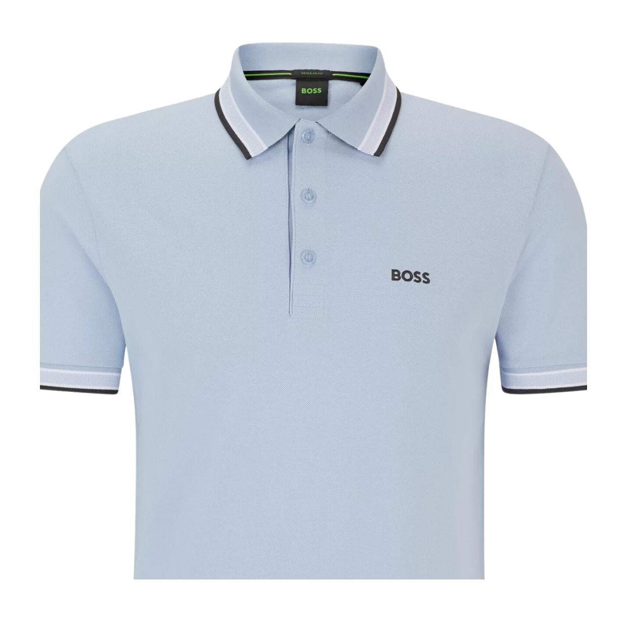 BOSS Paddy Contrast Logo Light Blue Polo Shirt
