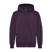 BOSS Logo Print Saggy Zip-Up Purple Hoodie