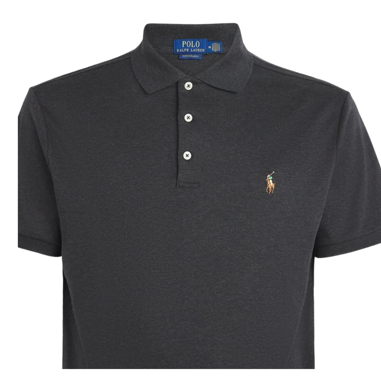 Polo Ralph Lauren Embroidered Pony Black Heather Polo Shirt