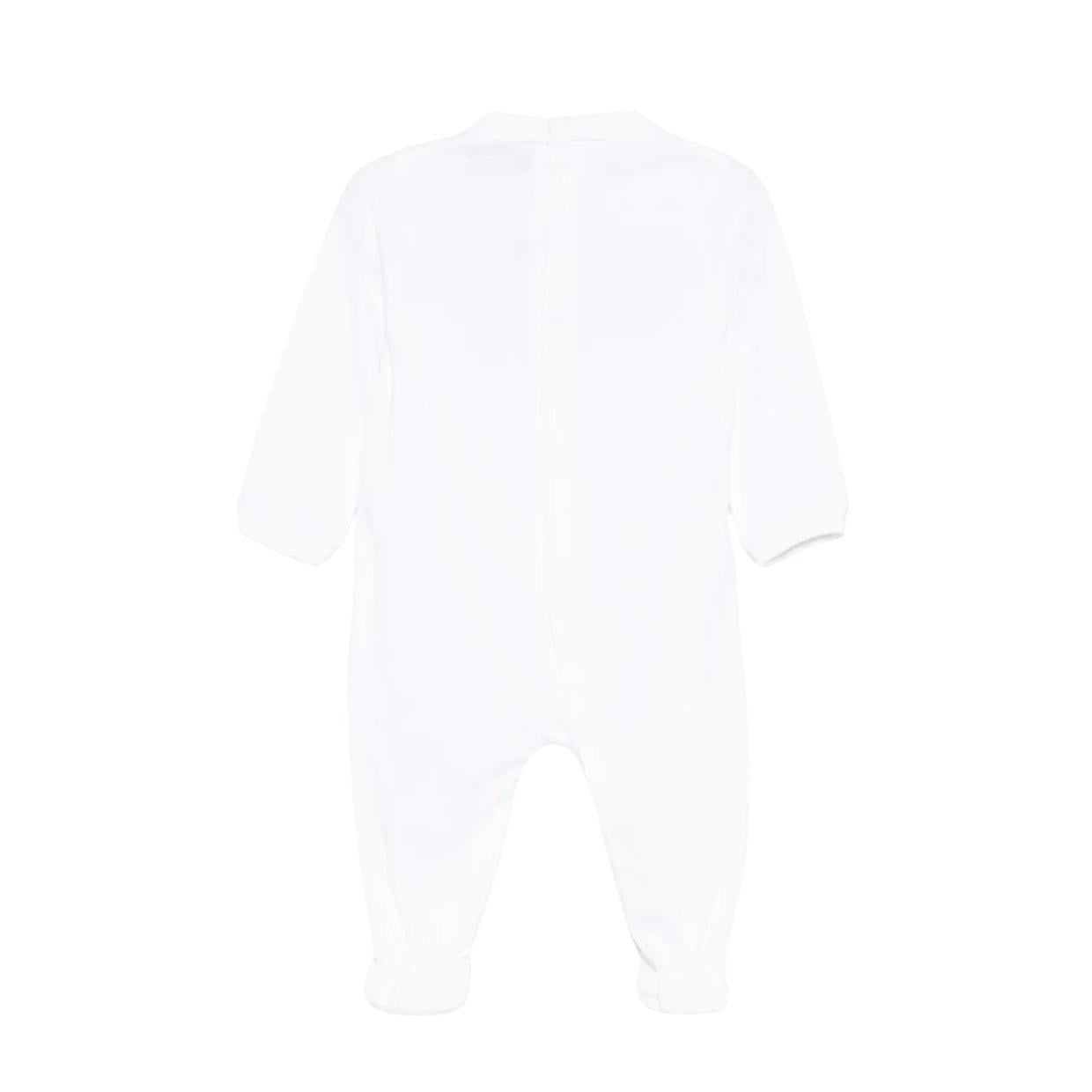 Moschino Baby Print Logo White Babygrow