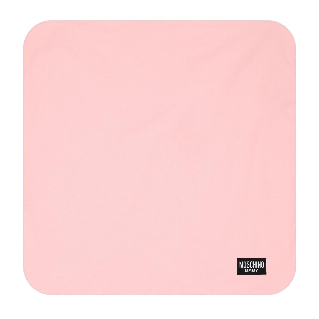 Moschino Baby Print Teddy Bear Pink Blanket