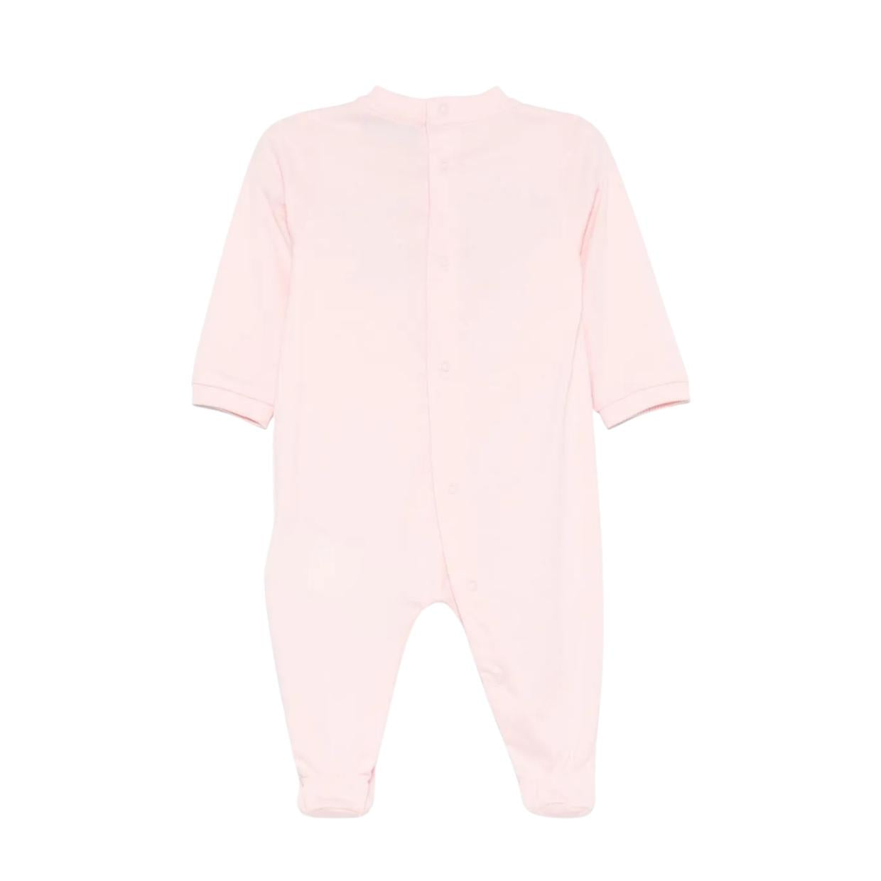 Moschino Baby Print Logo Pink Babygrow