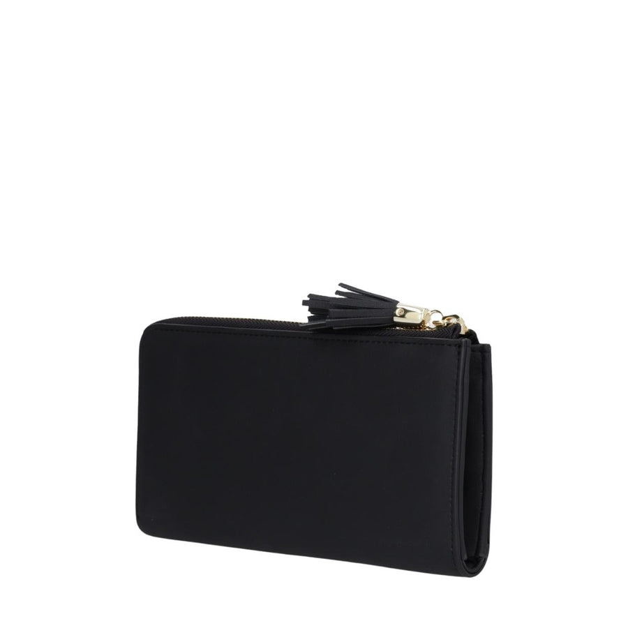 Love Moschino Gold-Tone Logo Black Tassel Zip-Around Wallet
