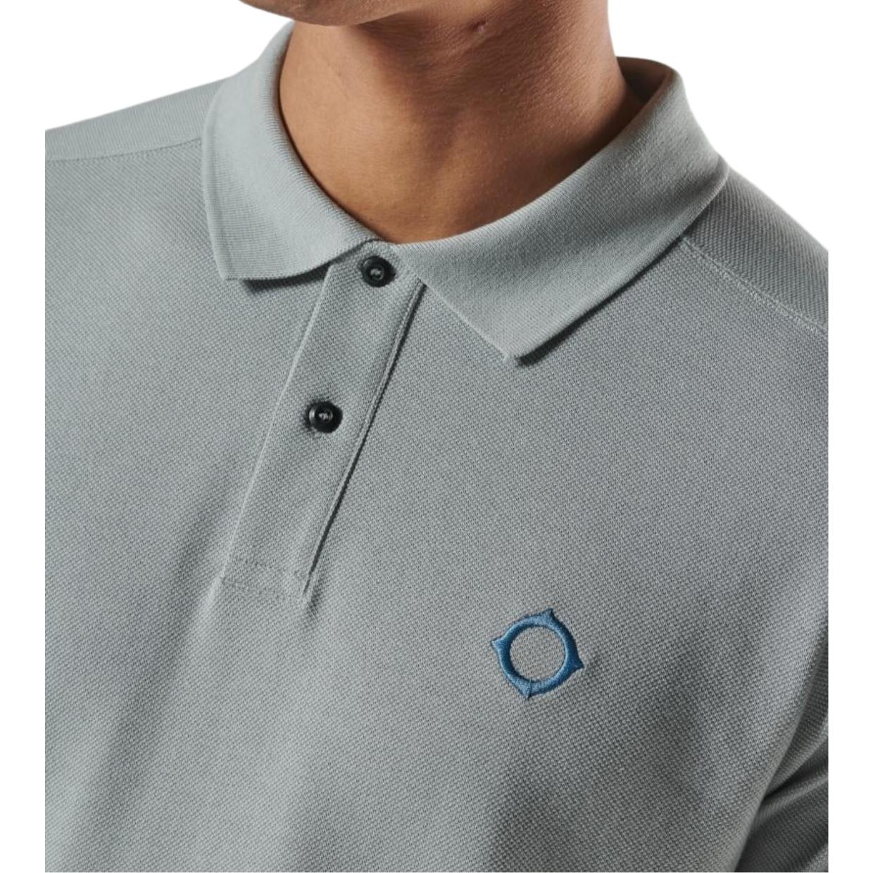 MA.STRUM Embroidered Logo Pique Battleship Grey Polo Shirt