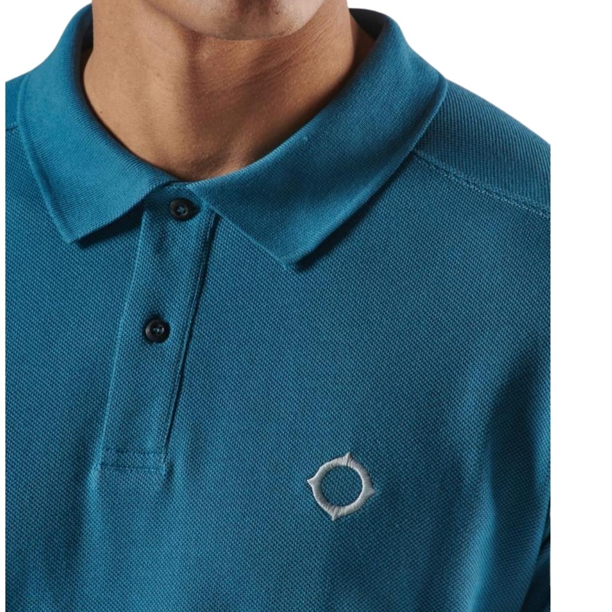 MA.STRUM Embroidered Logo Pique Midnight Blue Polo Shirt