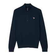 Paul Smith Dark Navy Cotton-Blend Half Zip Knitted Sweater
