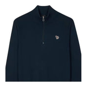 Paul Smith Dark Navy Cotton-Blend Half Zip Knitted Sweater