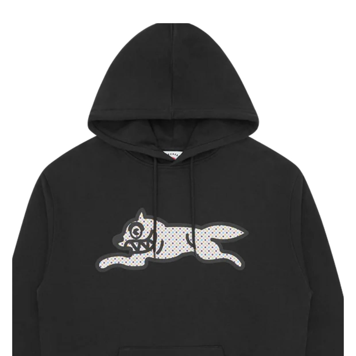 ICECREAM Polka Dot Running Dog Black Hoodie
