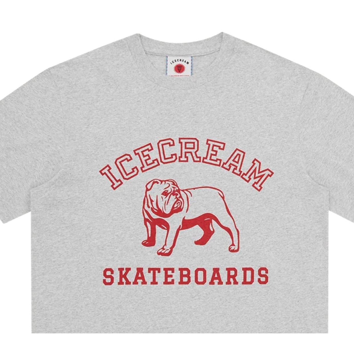 ICECREAM Printed Bulldog Heather Grey T-Shirt