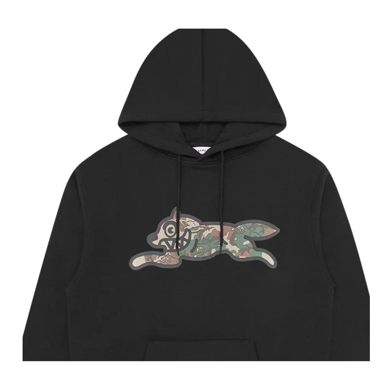 ICECREAM Woodland Camo Running Dog Black Hoodie