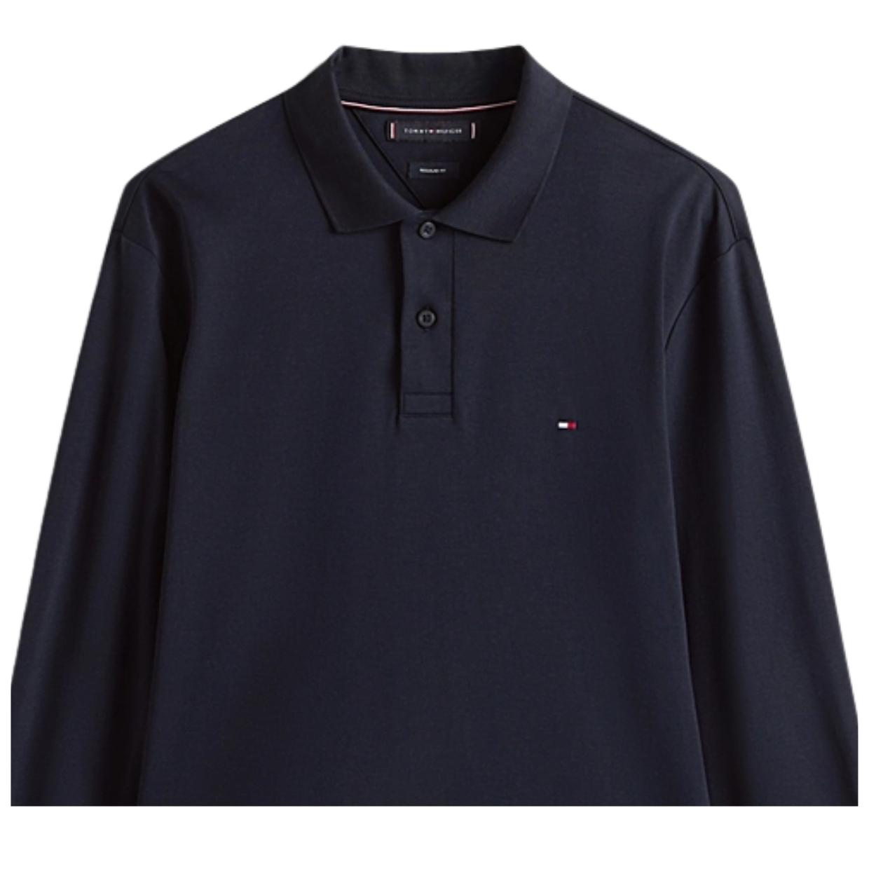 Tommy Hilfiger Regular Fit Long Sleeve Desert Navy Polo Shirt