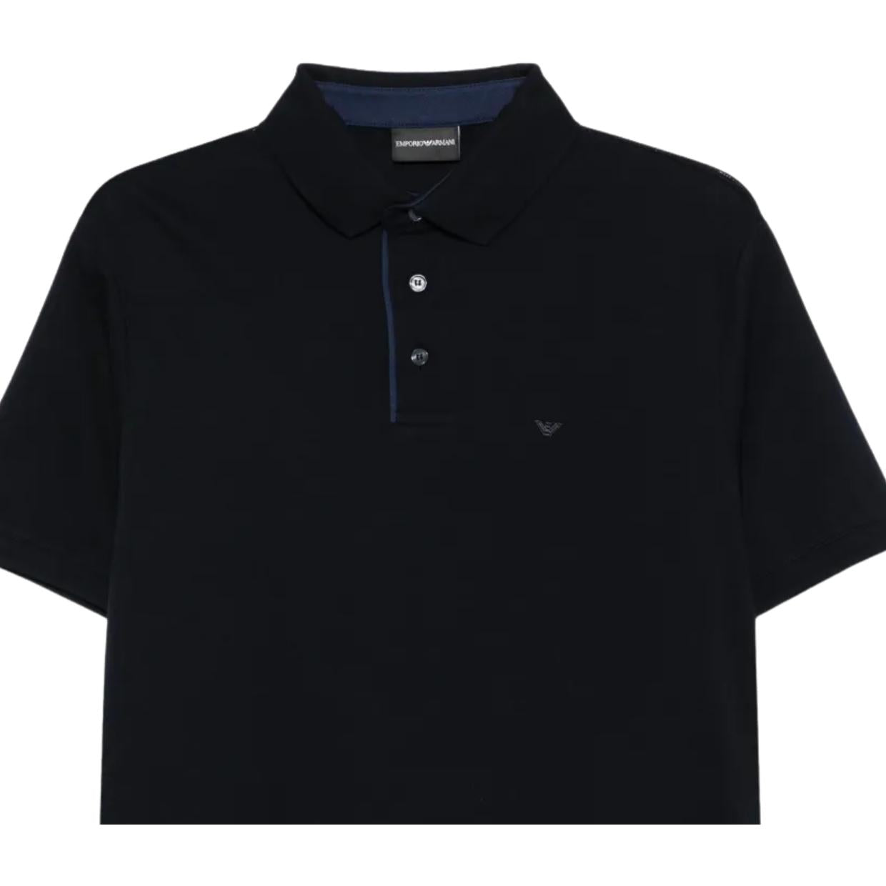 Emporio Armani Embroidered Eagle Navy Polo Shirt