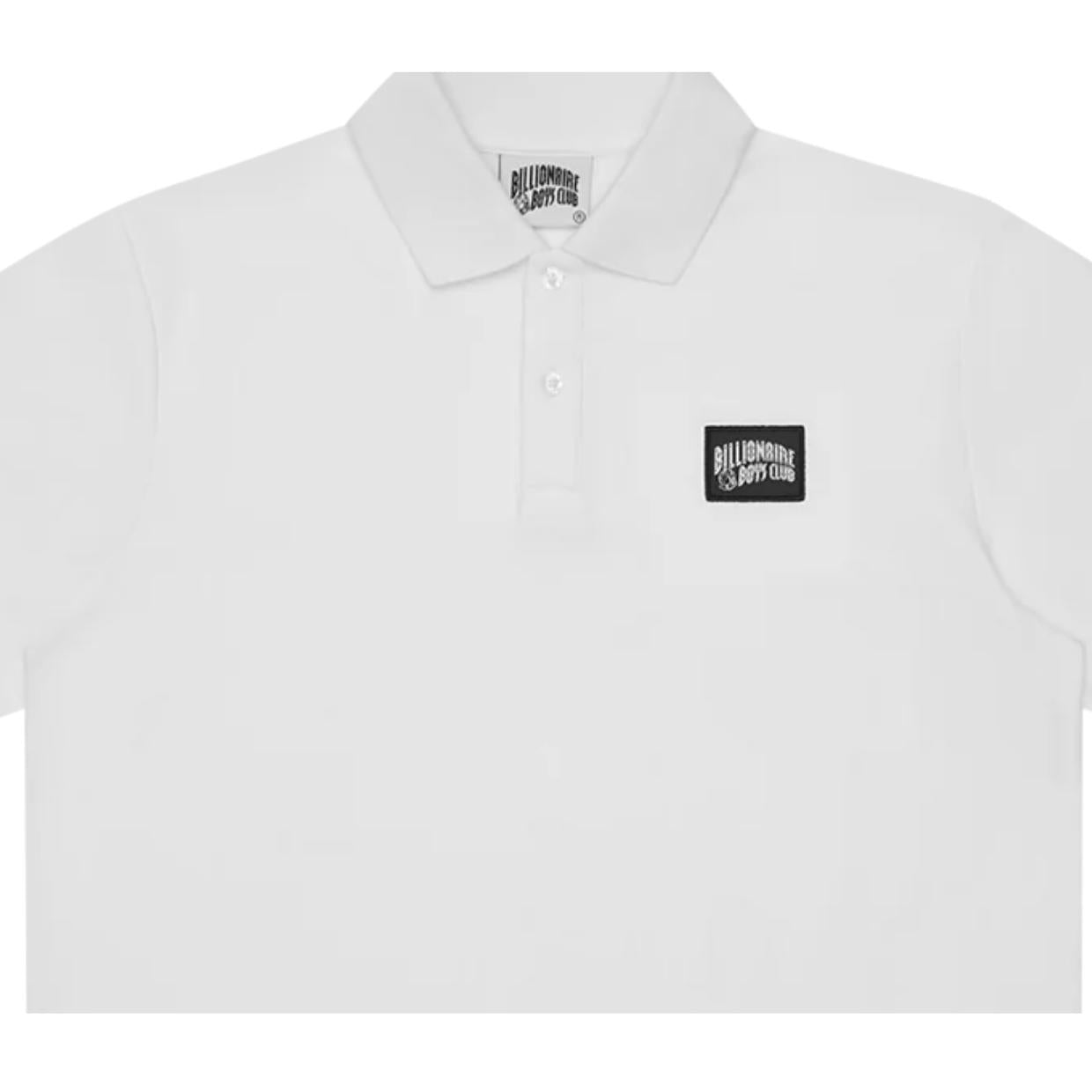 Billionaire Boys Club Woven Patch Arch Logo White Polo Shirt