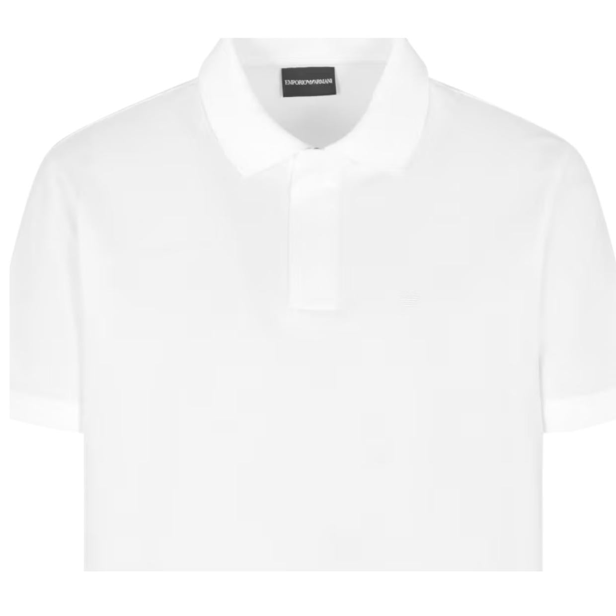Emporio Armani Rubberised Eagle White Polo Shirt