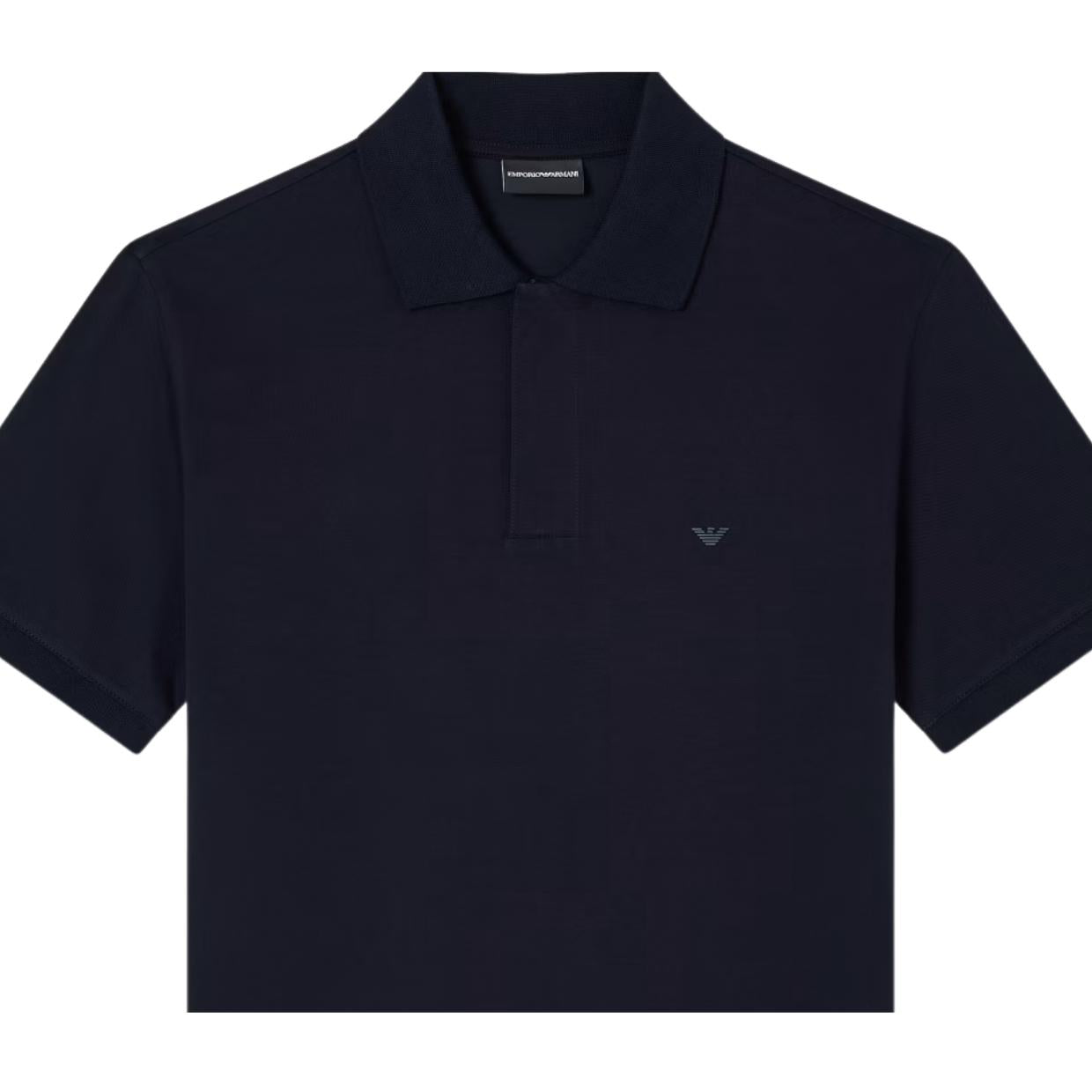 Emporio Armani Rubberised Eagle Navy Polo Shirt