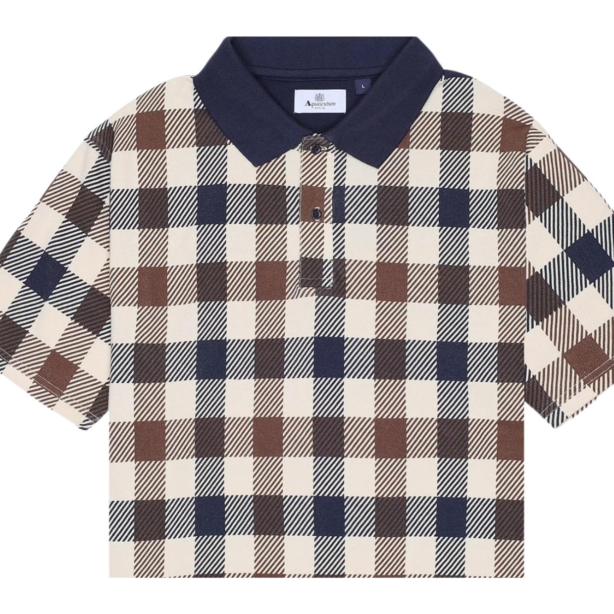 Aquascutum Active Macro Iconic Navy Polo Shirts