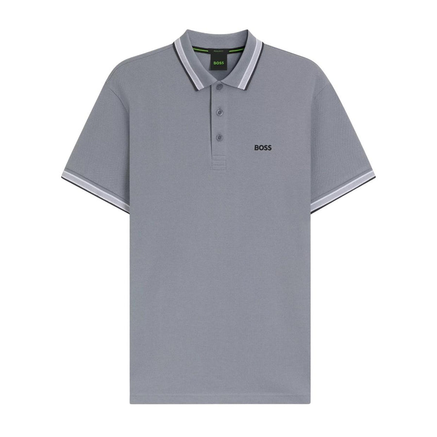 BOSS Paddy Cotton Pique Grey Polo Shirt