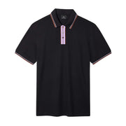 Paul Smith Stripe Tipping Black Polo Shirt