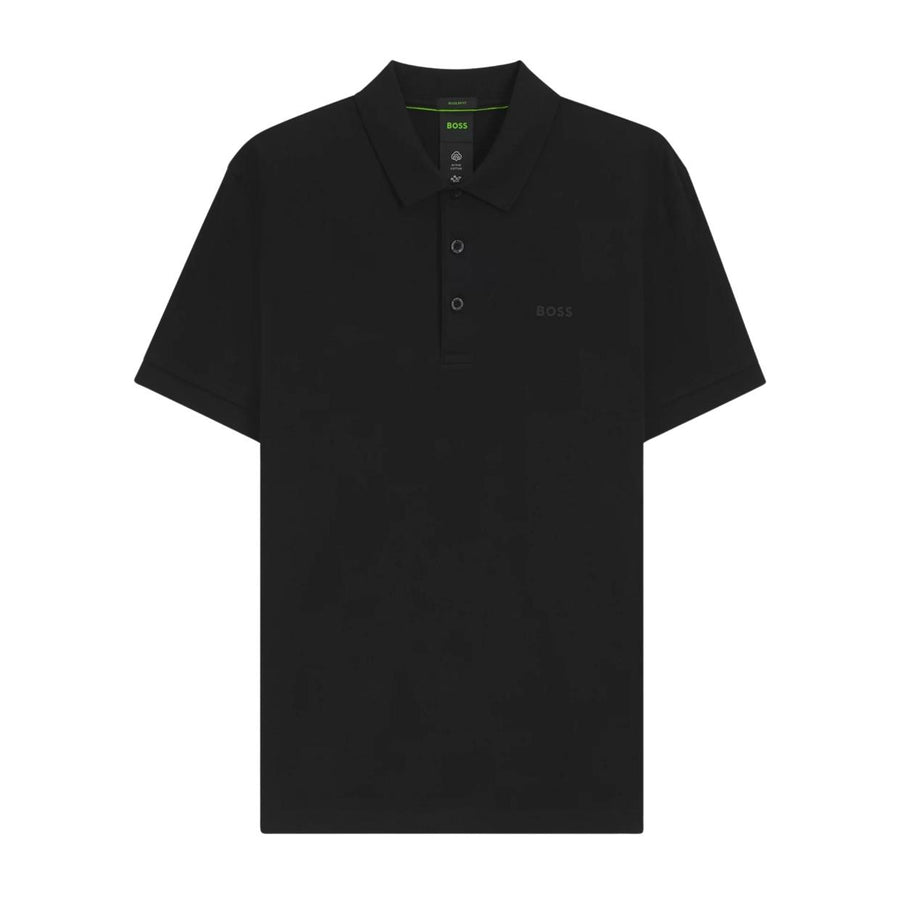 BOSS Patteo Regular Fit Jacquard Body-Mapping Black Polo Shirt
