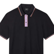 Paul Smith Stripe Tipping Black Polo Shirt