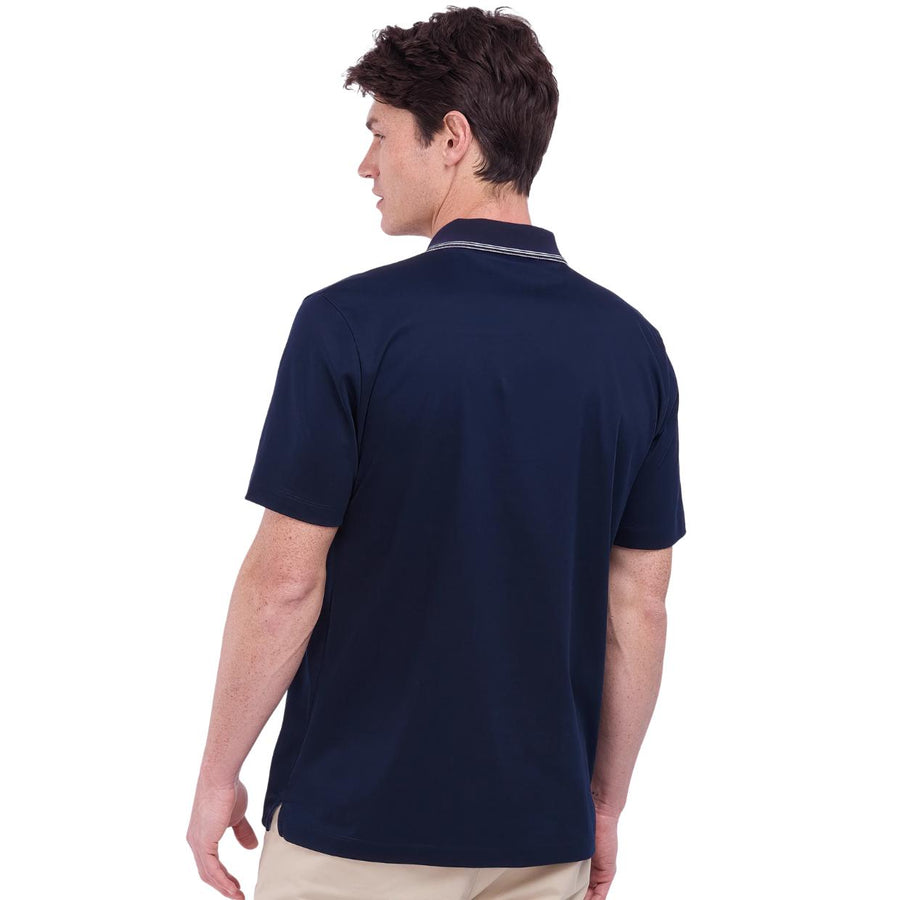 Sandbanks Contrast Stripe Navy Polo Shirt