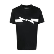 Neil Barrett Horizontal Bolt Printed Black T-Shirt