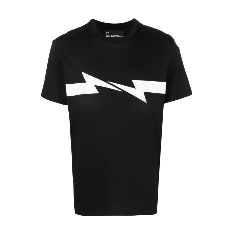 Neil Barrett Horizontal Bolt Printed Black T-Shirt