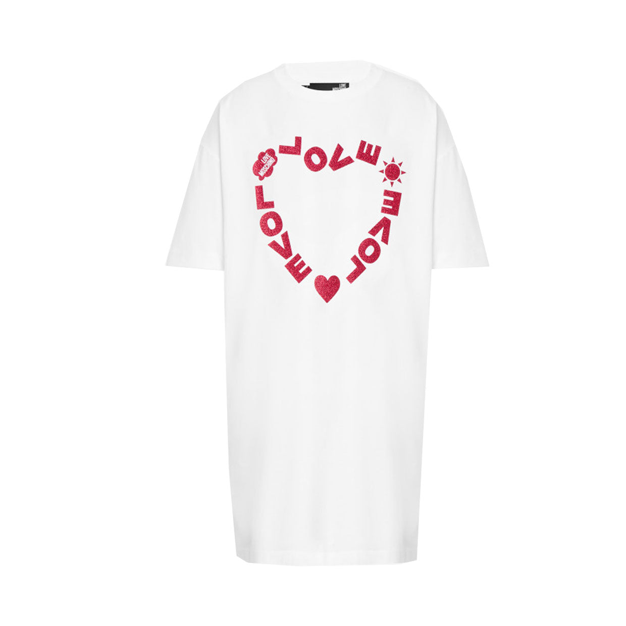 Love Moschino White Heart Design T-Shirt Dress
