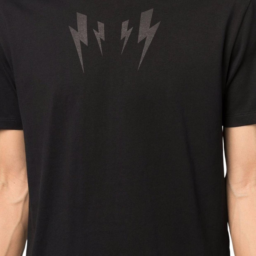 Neil Barrett Black Mirrored Bolt Logo T-Shirt