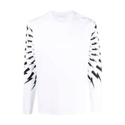 Neil Barrett White Fair Isle Thunderbolt Long Sleeve T-Shirt