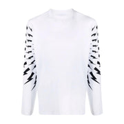 Neil Barrett White Fair Isle Thunderbolt Long Sleeve T-Shirt