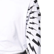 Neil Barrett White Fair Isle Thunderbolt Long Sleeve T-Shirt