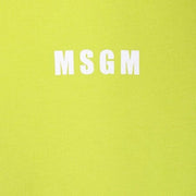 MSGM Lime Green Print Logo T-Shirt