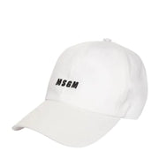 MSGM White Embroidered Logo Cap